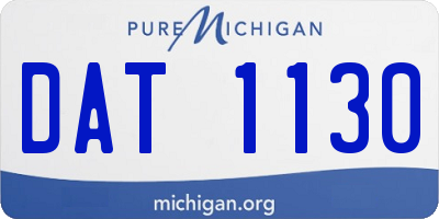 MI license plate DAT1130