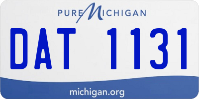 MI license plate DAT1131