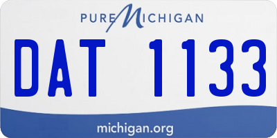 MI license plate DAT1133