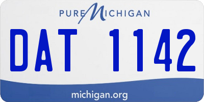 MI license plate DAT1142