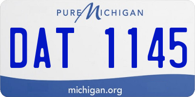 MI license plate DAT1145