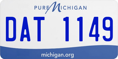 MI license plate DAT1149