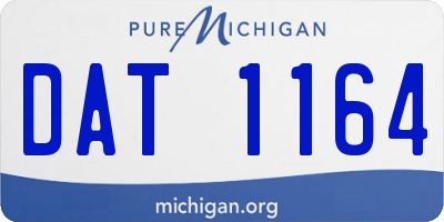 MI license plate DAT1164