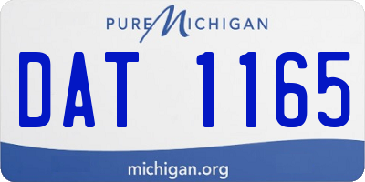 MI license plate DAT1165