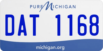 MI license plate DAT1168