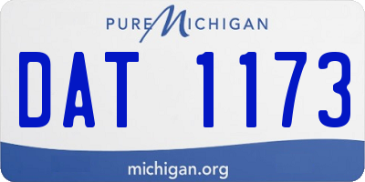 MI license plate DAT1173
