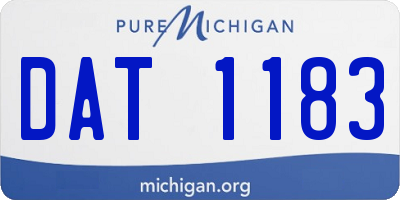 MI license plate DAT1183