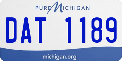 MI license plate DAT1189