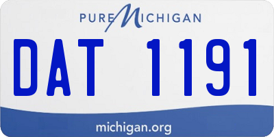 MI license plate DAT1191