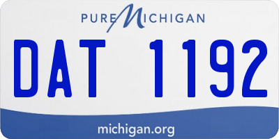 MI license plate DAT1192