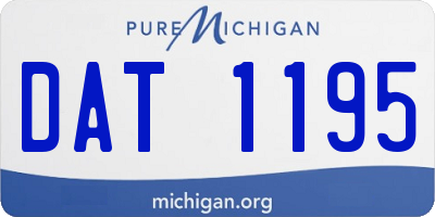 MI license plate DAT1195
