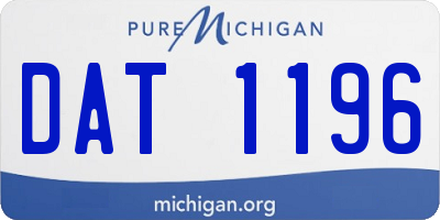 MI license plate DAT1196
