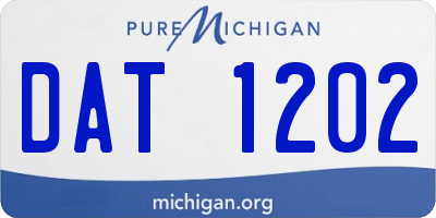 MI license plate DAT1202