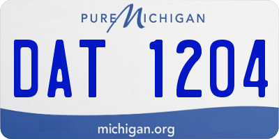 MI license plate DAT1204