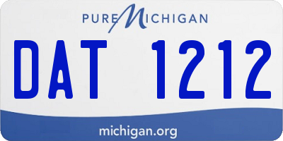 MI license plate DAT1212