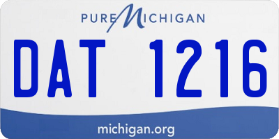 MI license plate DAT1216