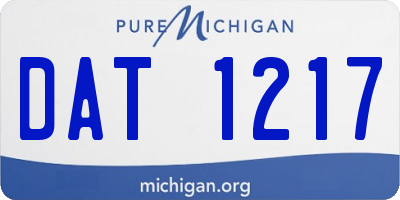 MI license plate DAT1217