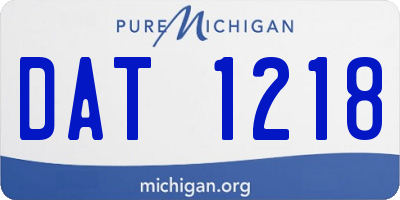 MI license plate DAT1218