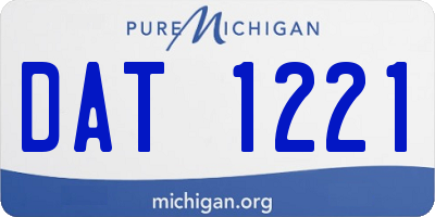 MI license plate DAT1221