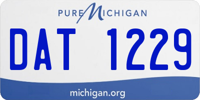 MI license plate DAT1229