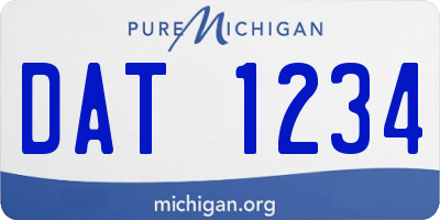 MI license plate DAT1234