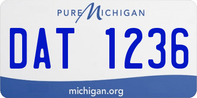 MI license plate DAT1236