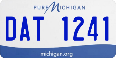 MI license plate DAT1241