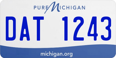 MI license plate DAT1243