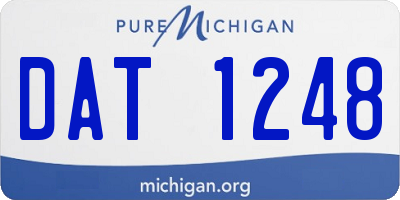 MI license plate DAT1248