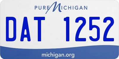 MI license plate DAT1252
