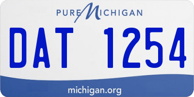 MI license plate DAT1254