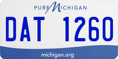MI license plate DAT1260