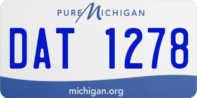 MI license plate DAT1278