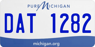 MI license plate DAT1282