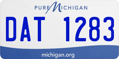 MI license plate DAT1283