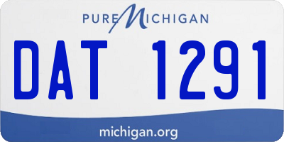 MI license plate DAT1291
