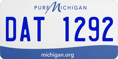 MI license plate DAT1292