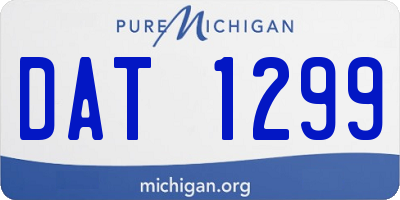 MI license plate DAT1299
