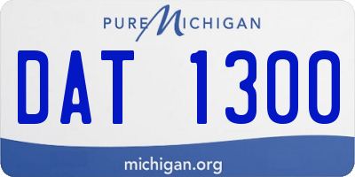 MI license plate DAT1300
