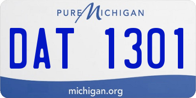MI license plate DAT1301