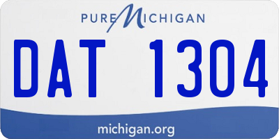 MI license plate DAT1304