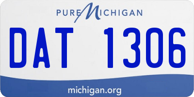 MI license plate DAT1306