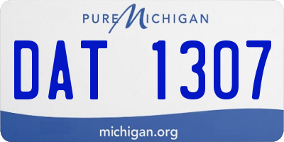 MI license plate DAT1307