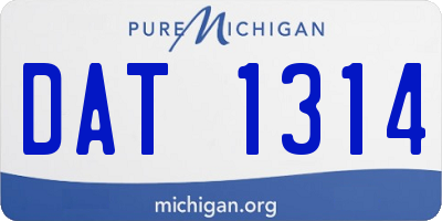 MI license plate DAT1314