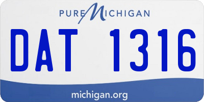 MI license plate DAT1316