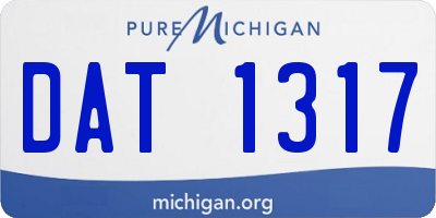 MI license plate DAT1317