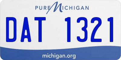 MI license plate DAT1321