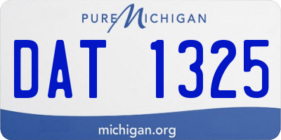MI license plate DAT1325