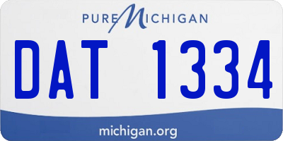 MI license plate DAT1334