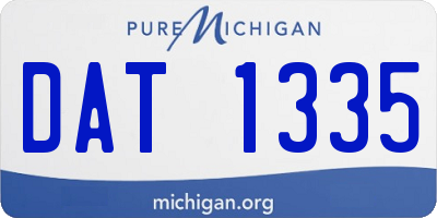 MI license plate DAT1335